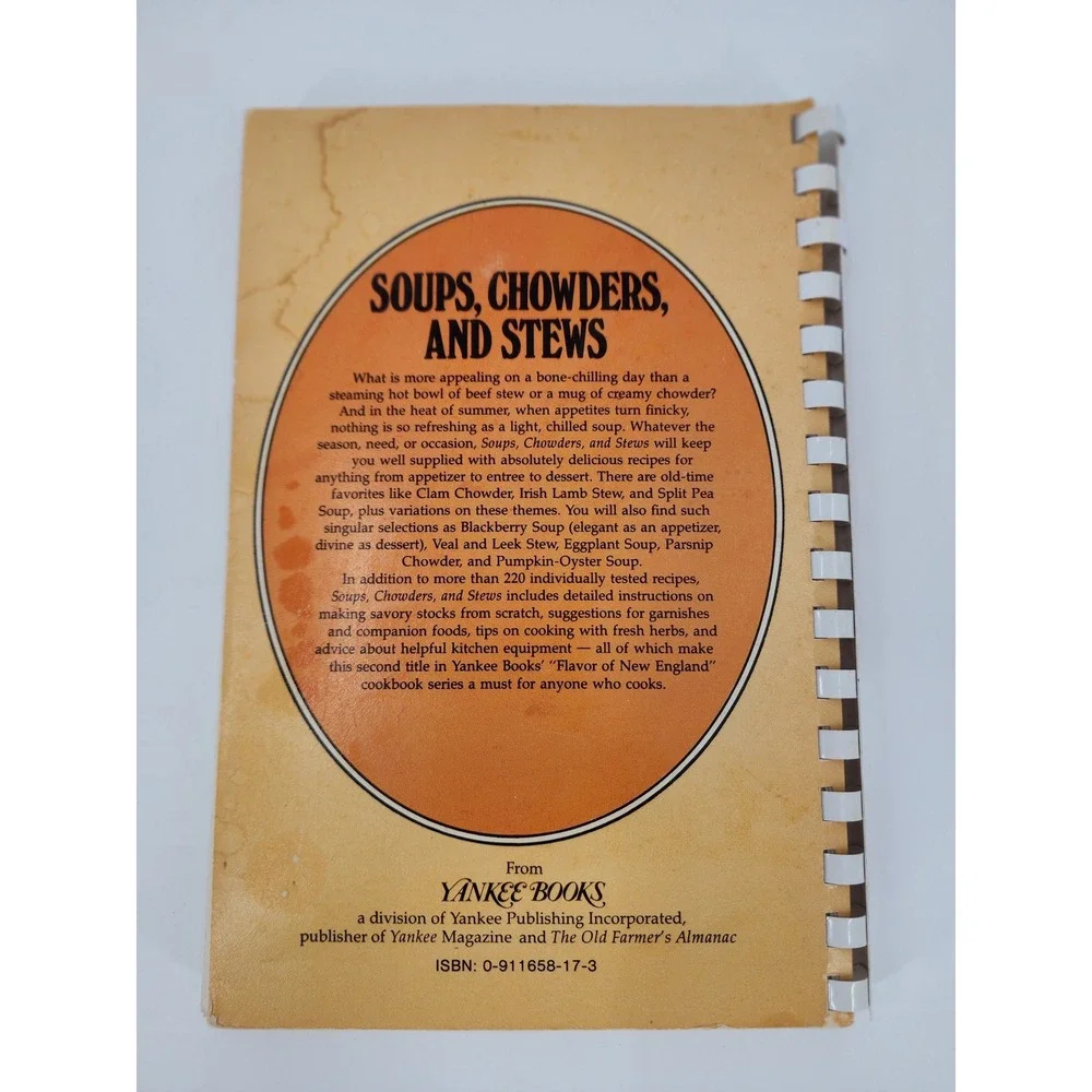 The Flavor of New England Soups Chowders and Stews Yankee Books Vintage Cookbook